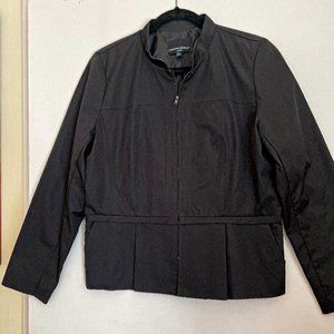 NEW Cynthia Rowley Black Fully Lined Lightweight Poliester Techno Jacket Size LP